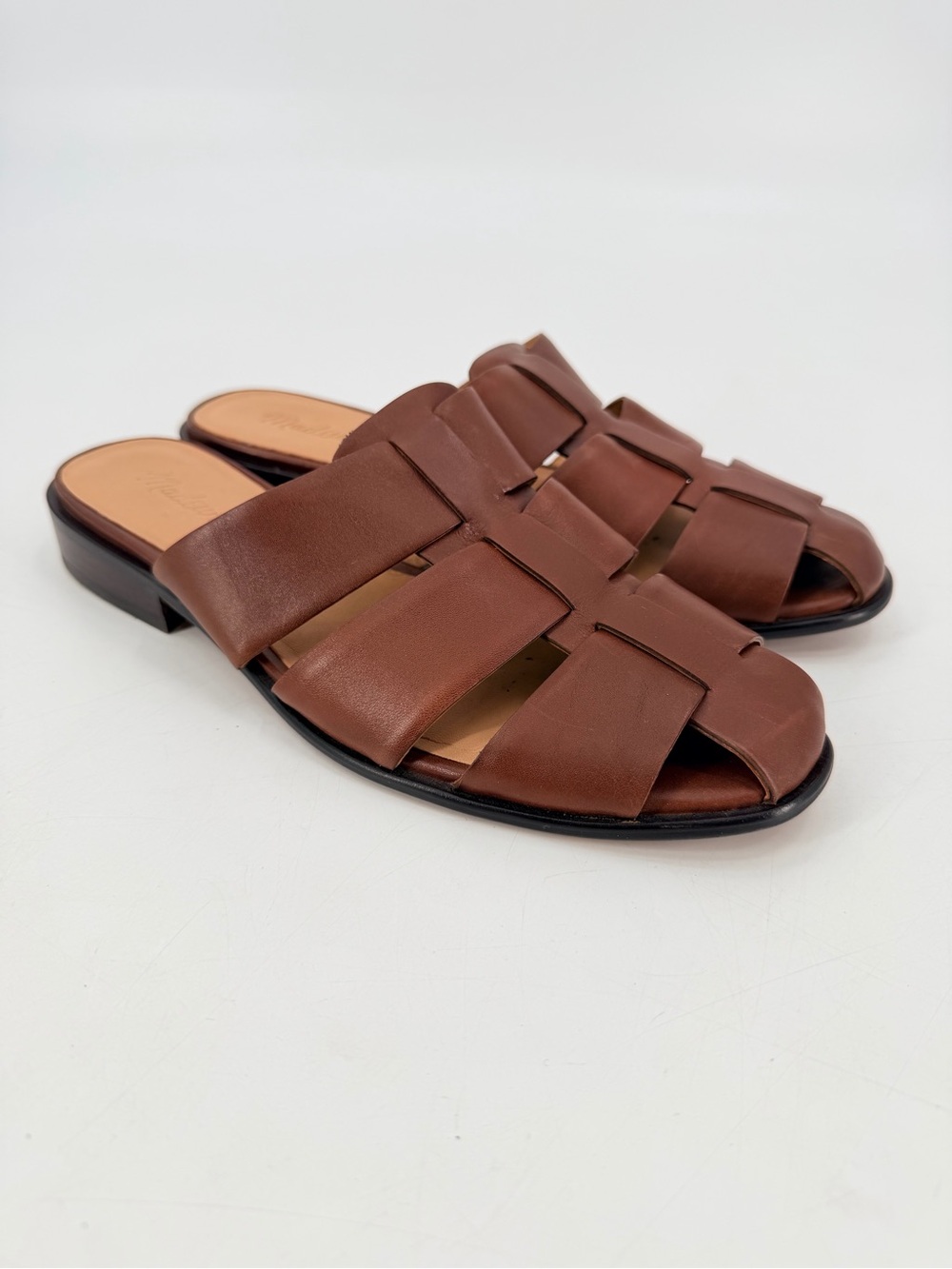 Madewell Dixon Brown Leather Fisherman Mule Slip On Shoes 7.5